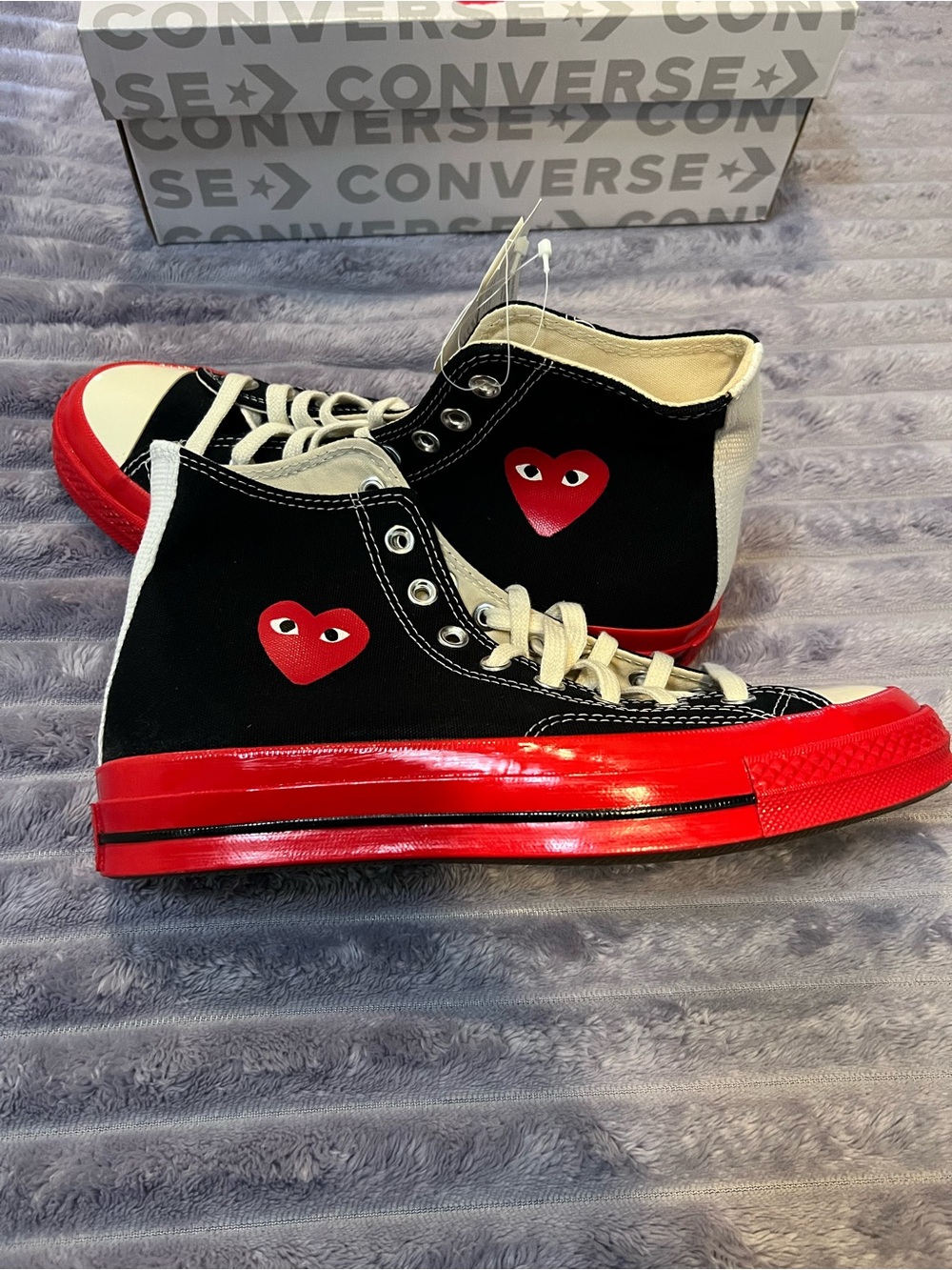 Converse x CDG Heart- PLAY Red & Black High-Top Sneakers